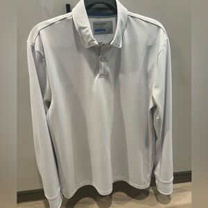 TWILLORY - Men’s White Performance Long Sleeve Polo - Size Large